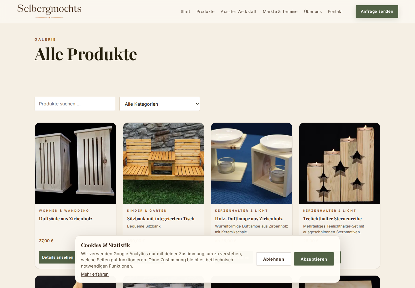 Produktübersicht von selbergmochts.com